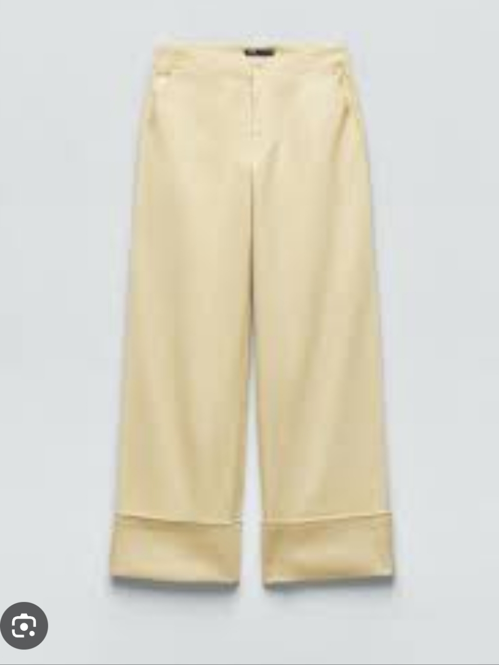 Zara | Fold-Up Wide Leg Jeans Turn-Up Hem Yellow Sz Xs